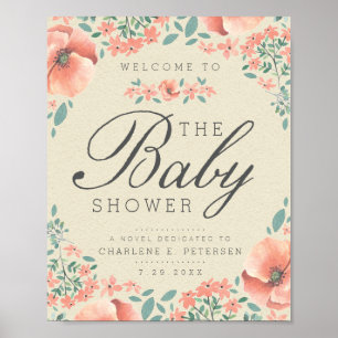 Affiche WELCOME SIGN   Vintage Floral Storybook Baby