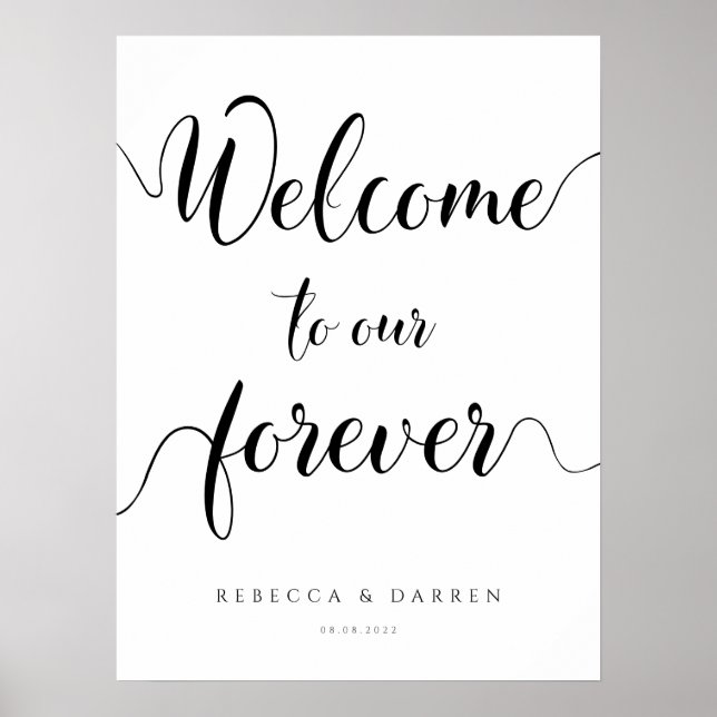 Affiche Welcome to our Forever Personalized Wedding Sign (Devant)