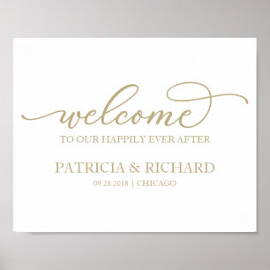 Affiche Welcome to our Happily Ever After Gold Script 