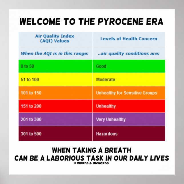 Affiche Welcome To Pyrocene Era Air Quality Index Geek (Devant)