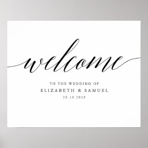 Affiche Welcome to the wedding sign