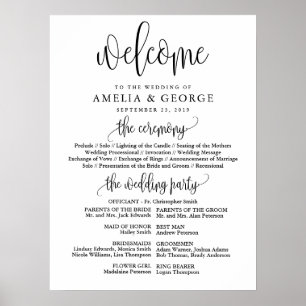 Affiche Welcome wedding program sign