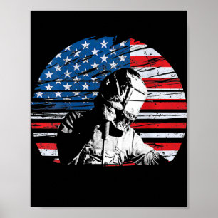 Affiche Welder USA American Flag Patriotic Welder Design