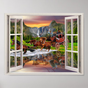 AFFICHE WELLES FARGO STAGECOACH