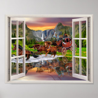 AFFICHE WELLES FARGO STAGECOACH