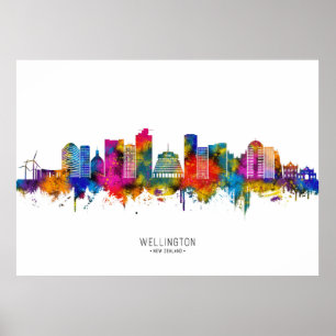 Affiche Wellington New Zealand Skyline