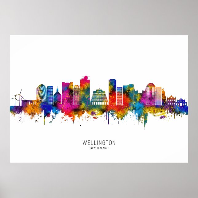 Affiche Wellington New Zealand Skyline (Devant)