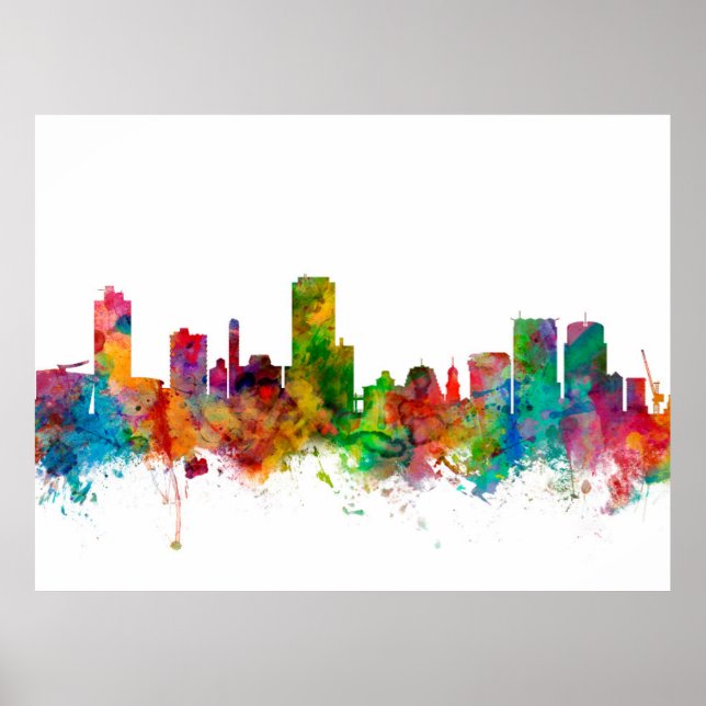 Affiche Wellington New Zealand Skyline (Devant)