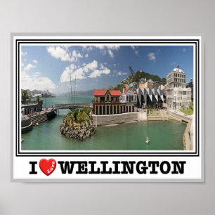 Affiche Wellington - Nouvelle-Zélande - I Love -