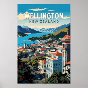 Affiche Wellington Nouvelle-Zélande Voyage Art Vintage