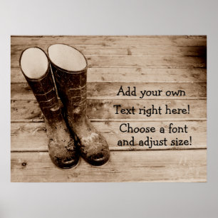 Affiche Wellingtons ou Wellies Gumboots ou Gummies ?