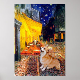 Affiche Welsh Corgi 7b Pembroke - Terrasse Café