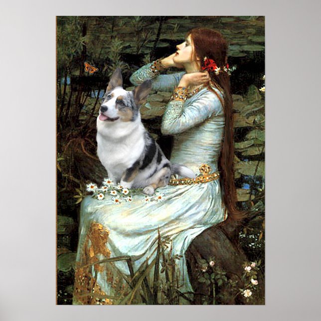 Affiche Welsh Corgi (blue merle) - Ophelia Seated (Devant)