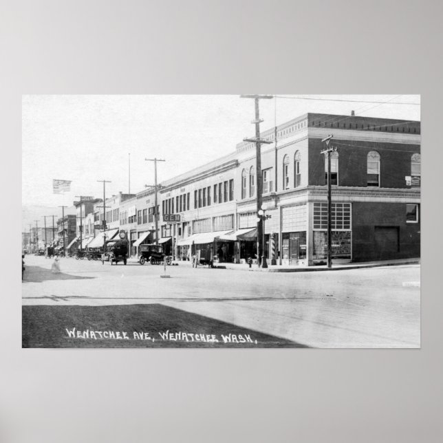 Affiche Wenatchee, WashingtonVue de Wenatchee Avenue (Devant)