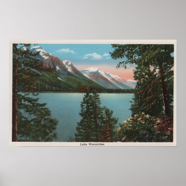 Affiche Wenatchee, WAView du lac Wenatchee (Devant)