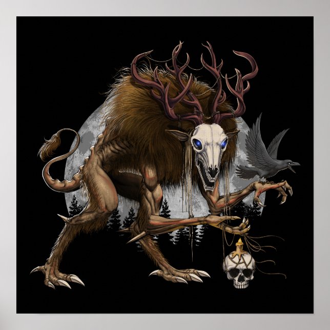 Affiche Wendigo Cryptid Creature (Devant)