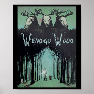 Affiche Wendigo Fantôme De La Forêt Cryptid Wendigo Bois