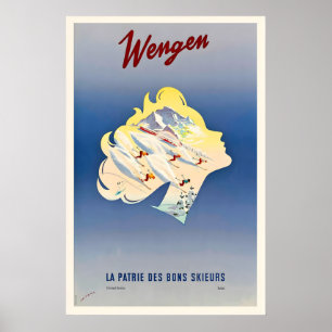 Affiche Wengen Oberland Bernois Suisse Suisse Schweiz