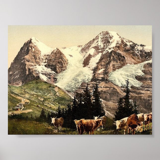 Affiche Wengern, Monch et Eiger, Oberland bernois, Suisse (Devant)
