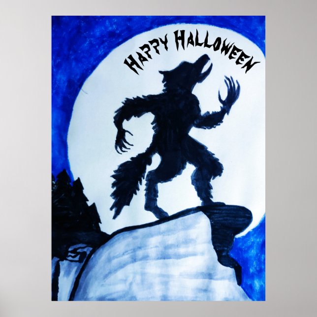 AFFICHE WEREWOLF HAPPY HALLOWEEN (Devant)
