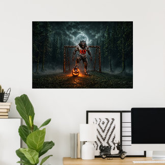 Affiche Werewolf Soccer Player Halloween Horror Art