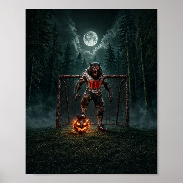 Affiche Werewolf Soccer Player Halloween Horror Art (Devant)