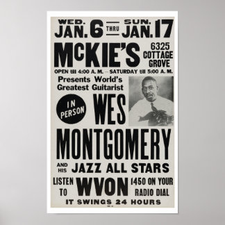 Affiche Wes Montgomery au Vintage Jazz de McKie