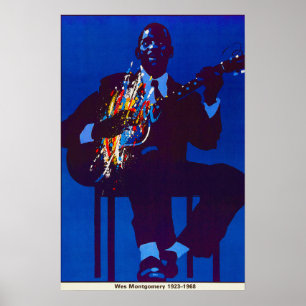 Affiche Wes Montgomery Illustré Vintage