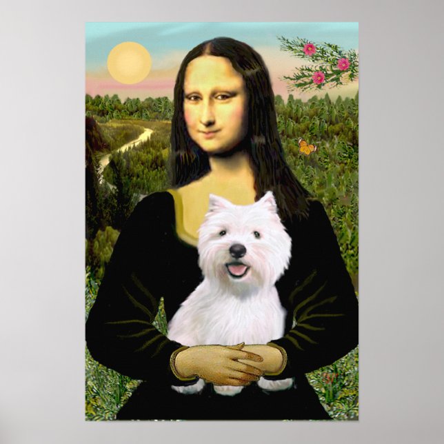 Affiche West Highland Terrier 2 - Mona Lisa (Devant)
