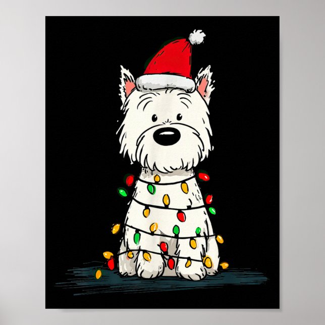 Affiche West Highland White Terrier Christmas Graphics Dog (Devant)