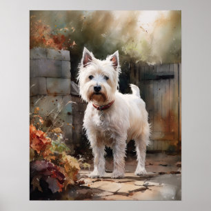 Affiche West Highland White Terrier Dog Art Imprimer l'aff