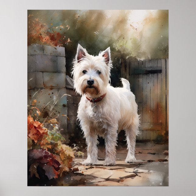 Affiche West Highland White Terrier Dog Art Imprimer l'aff (Devant)