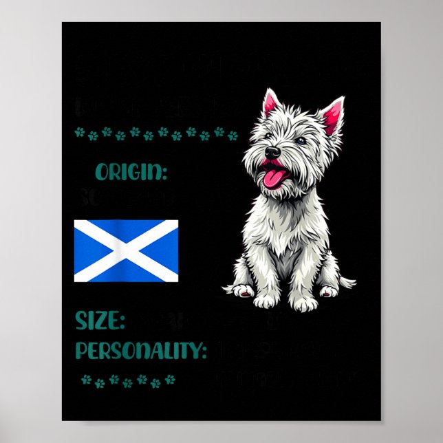 Affiche West Highland White Terrier Origin Funny Westie Do (Devant)