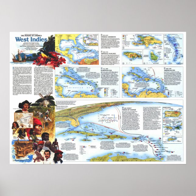 Affiche " West Indies : 1987 MOA Tropical Paradise map... (Devant)