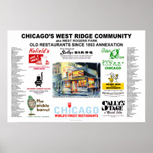 Affiche West Ridge Chicago Restaurants TOUTES TAILLES Post
