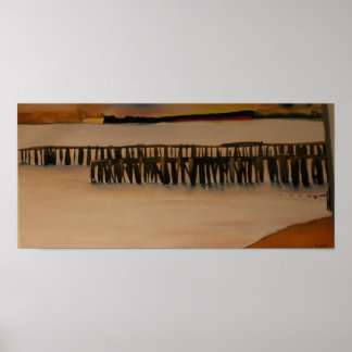 Affiche West Seattle Piers Voir le centre-ville Seattle Sh