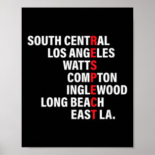 Affiche West Side Respect Los Angeles Watts Compton Long B