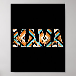 Affiche Western aztec maman pays cowhide fête des mères