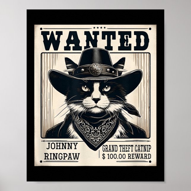 Affiche Western Cat Cowboy Muchshot Recherché (Devant)