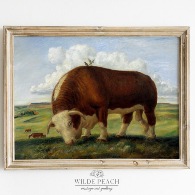 Affiche Western Cattle Vintage Farmhouse Painting (Créateur téléchargé)