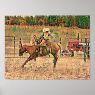Affiche Western Cowboy Country Horse Équitation