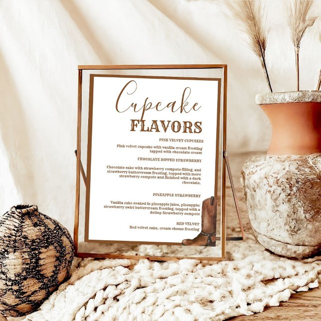 Affiche Western Cupcake mariage panneau dessert (Créateur téléchargé)