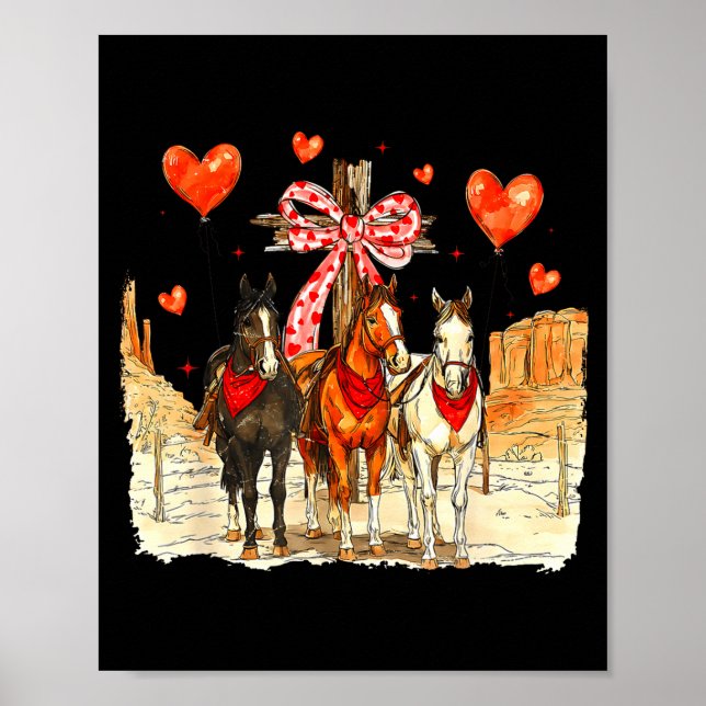 Affiche Western Horse Valentine Funny Western Valentines D (Devant)