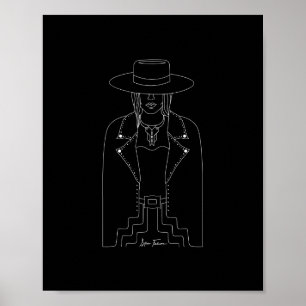 Affiche Western Lady Outlaw Black & White Wall Art Imprime