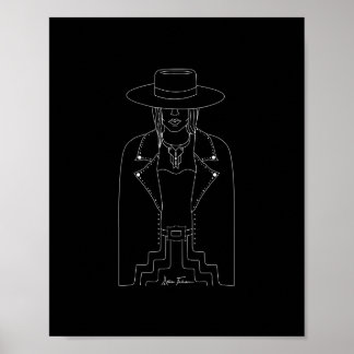 Affiche Western Lady Outlaw Black & White Wall Art Imprime