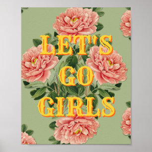 Affiche Western, Let's Go Girls, Art mural Girl Po