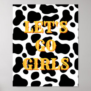 Affiche Western Let's Go Girls, Art mural Girl Pow
