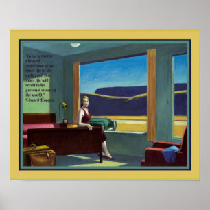 Affiche "Western Motel" avec citation d'Edward Hopper