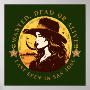 Affiche Western Recherché Cowgirl