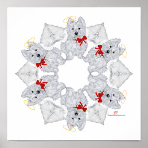 Affiche Westie Ange Flocon de Neige